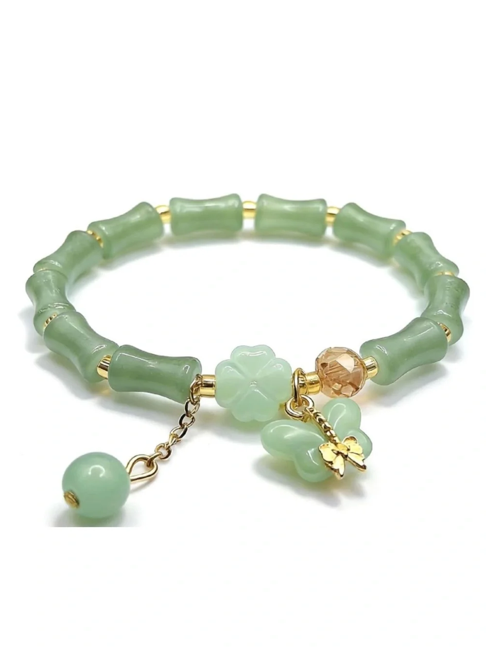 🆕New Green Jade Feng Shui Bracelet -Good Luck Chinese Blessing